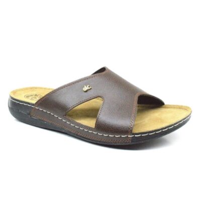 Erkek Anatomik Deri Terlik 40-45 Numara Kahverengi – Konforlu Ve Şık