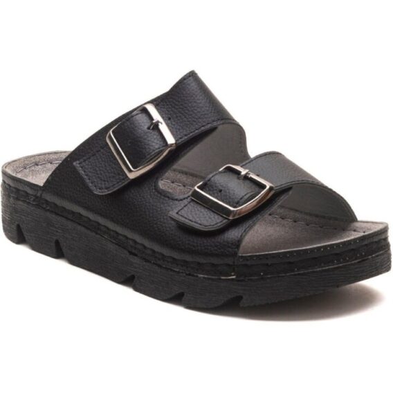 Zenne Kadın Anatomik Deri Terlik Siyah 36-40 Numara – Konforlu Ve Şık