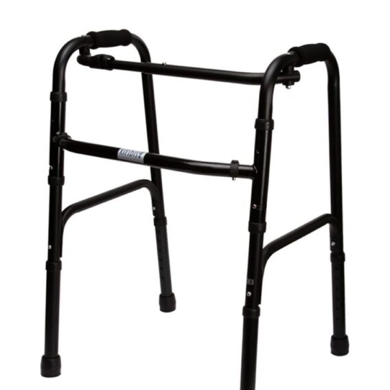 Siyah Katlanır Hafif Walker – Yüksekliği Ayarlanabilir Kompakt Yürüteç Destek