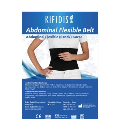 Kifidis Abdominal Flexible Korse - Siyah 26 cm